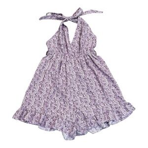 SHEIN Purple Floral Halter Romper